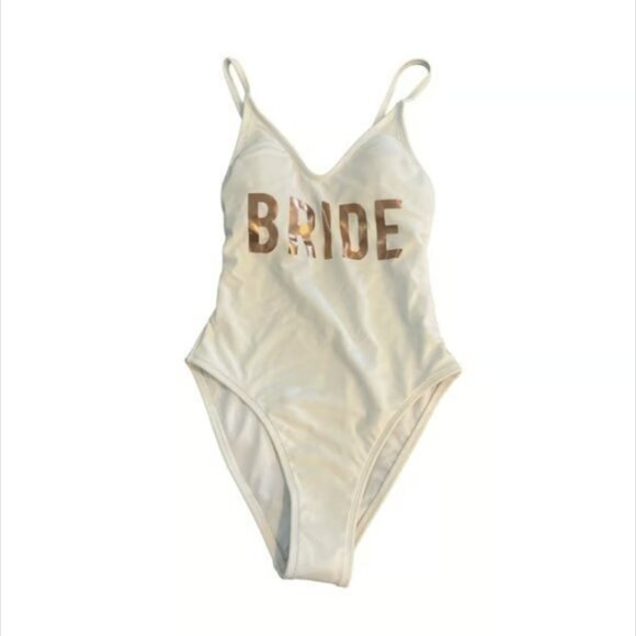 Classic White Swimsuit V-Neck BRIDE Modest Size XS NEW #M-367 - Picture 1 of 5